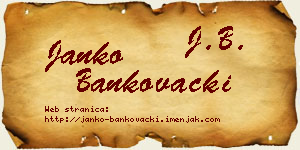 Janko Bankovački vizit kartica